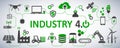 Industry 4.0 infographic factory of the future - for stock Royalty Free Stock Photo